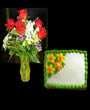 Yummy Yummy   Green Yellow Flower Cake - 2.2 lb and One flower